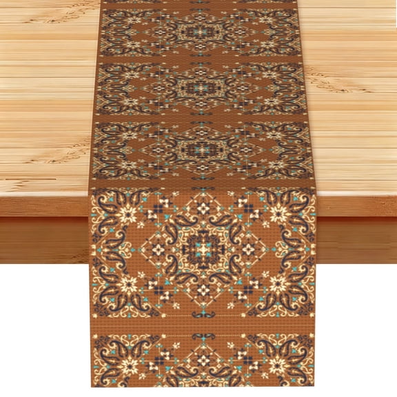 Table Runner 13 x 72 Inch Table Scarf for Dining Room, Dresser, Mantel, Holiday Decor, Ethnic Antique Oriental Turkish Persian