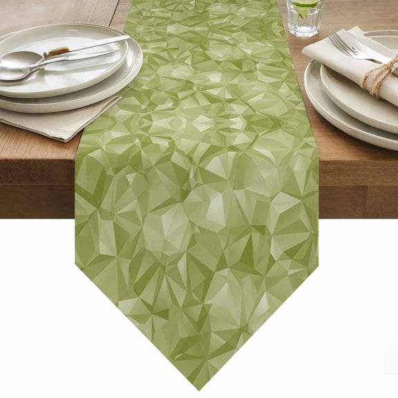 Table Runner 13x36 Inches Long Modern Artificial Runner for Table GreenAbstract Art Table Runners Cotton Linen Dresser Scarf for Kitchen Holiday Party Home Decor Inndoor Outdoor