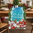 thumbnail image 1 of Table Runner 13x36in Inches Long, Winter Snowman SnowflakesLinen Washable Dresser Scarf Santa Claus Elk Ice CreamKitchen Dinning Tablerunners for Holiday/Party/Wedding/Home Tables Decor, 1 of 9