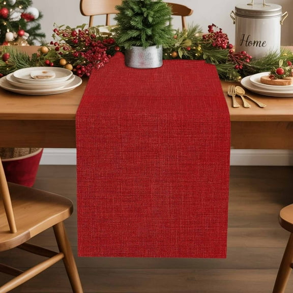Table Runner 13x70in Inches Long, Red WatercolorLinen Washable Dresser Scarf Modern Minimalist StyleKitchen Dinning Tablerunners for Holiday/Party/Wedding/Home Tables Decor