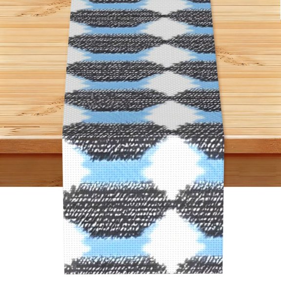 Table Runner 13x72in Linen Look Polyester Rustic Farmhouse Decor For Dining Table Kitchen Coffee Mantel Office Wedding Lightsteelblue Retro Houndstooth_2