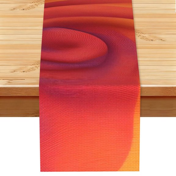 Table Runner 13x72in Linen Look Polyester Rustic Farmhouse Decor For Dining Table Kitchen Coffee Mantel Office Wedding Red Tie Dye Background Rainbow Colors (2)