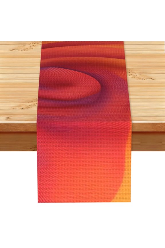 Table Runner 13x72in Linen Look Polyester Rustic Farmhouse Decor For Dining Table Kitchen Coffee Mantel Office Wedding Red Tie Dye Background Rainbow Colors (2)