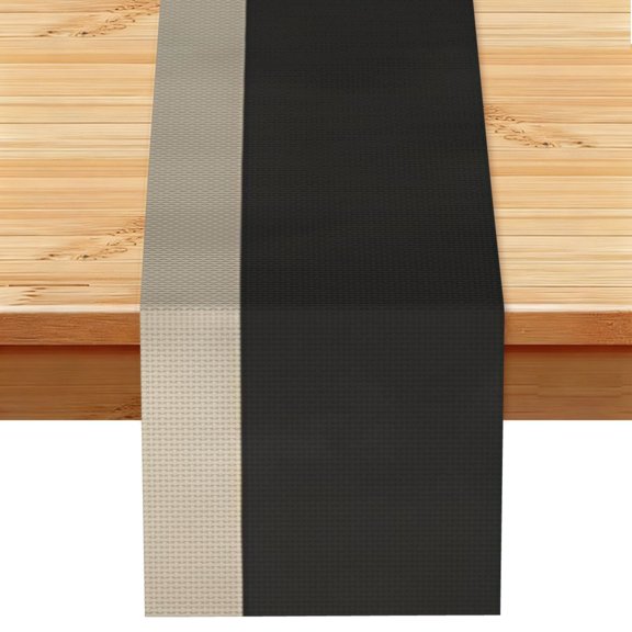 Table Runner 13x72in Linen Look Polyester Rustic Farmhouse Decor For Dining Table Kitchen Coffee Mantel Office Wedding Pale Violet Grey Stripe_2
