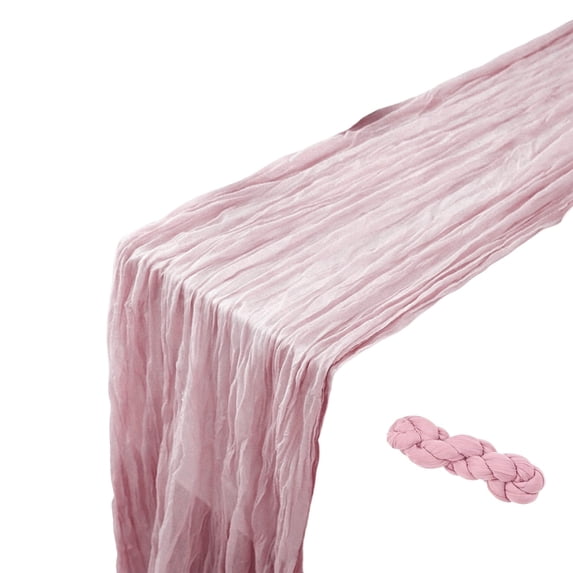 Table Runner,35.43x70.86 Inch Gauze Cheese Cloth Table Runner Rustic Sheer Table Covers | Cheesecloth Table Runner for Wedding,Party Decor,Pink