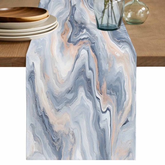 Table Runner 36 Inch Long - Abstract Marble Texture Art Decorative Table Scarf, Luxury Dream Dining Table Runners for Wedding Party Kitchen Dining Tables