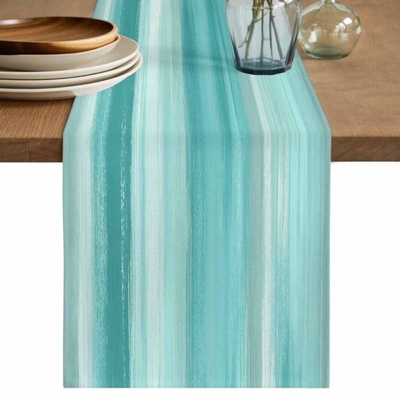 Table Runner 36 Inch Long - Mint Green Gradient Texture Decorative Table Scarf, Abstract Watercolor Art Dining Table Runners for Wedding Party Kitchen Dining Tables