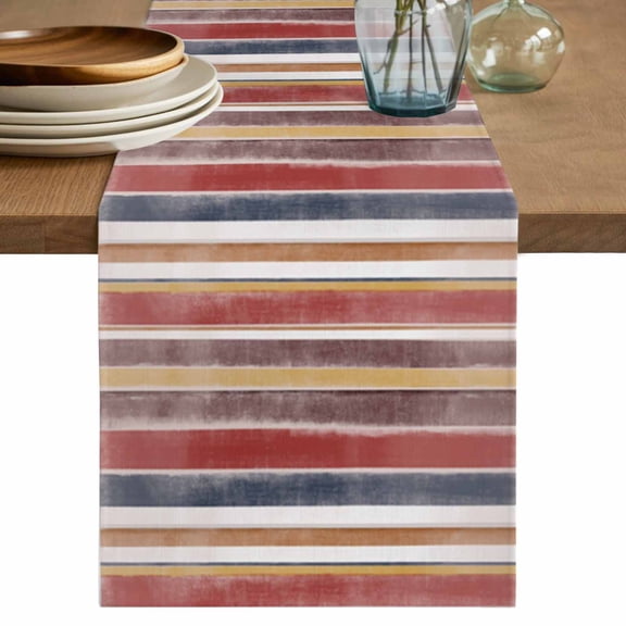 Table Runner 36 Inch Long - Nordic Minimalist Art Decorative Table Scarf, Colorful Stripe Lines Dining Table Runners for Wedding Party Kitchen Dining Tables