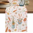 thumbnail image 1 of Table Runner - 36 Inch Long, Pink Spring Easter Kitchen Dining Table Runner Dresser Scarves, Bunny Carrots Eggs Floral Botanical Farmhouse Decor for Coffee Tables Wedding Party Banquet, 1 of 8