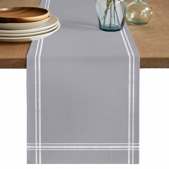 Table Runner 36 Inch Long - Pure Grey Decorative Table Scarf, Simple Solid Color Dining Table Runners for Wedding Party Kitchen Dining Tables