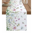 thumbnail image 1 of Table Runner 36 Inch Long - Retro Garden Flowers PlantsDecorative Table Scarf,Farmhouse Watercolor FloralDining Table Runners for Wedding Party Kitchen Dining Tables, 1 of 7