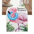 thumbnail image 1 of Table Runner 36 Inch Long - Summer Pink FlamingosDecorative Table Scarf,Tropical Plants Palm LeafDining Table Runners for Wedding Party Kitchen Dining Tables, 1 of 7