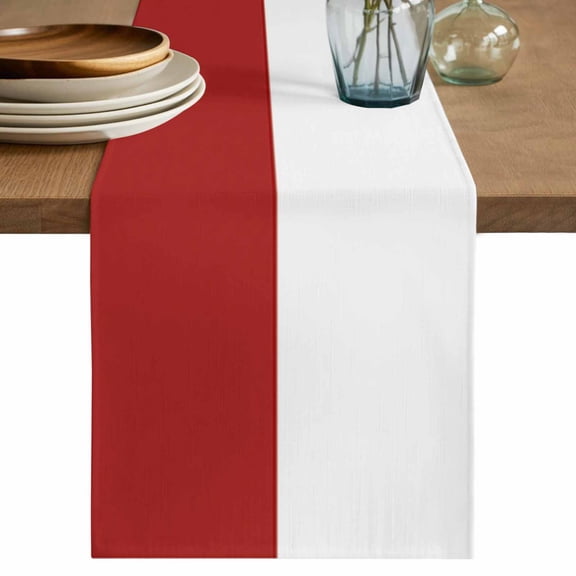 Table Runner 36 Inch Long - Texas Star Flag Decorative Table Scarf, Star and White Red Stripe Dining Table Runners for Wedding Party Kitchen Dining Tables