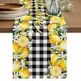 thumbnail image 1 of Table Runner - 36 Inch Long, Yellow Lemons Kitchen Dining Table Runner Dresser Scarves, Summer Fruits Leaves Botanical Buffalo Plaid Farmhouse Decor for Coffee Tables Wedding Party Banquet, 1 of 8
