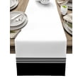 thumbnail image 1 of Table Runner 36 Inches Long for Kitchen Dining, Black White Striped Dresser Scarf Farmhouse, Dining Table Decorations for Wedding/Parties, Modern Abstract Art Aesthetics 13 x 36 In, 1 of 9