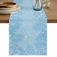 thumbnail image 1 of Table Runner 36 Inches Long for Kitchen Dining, Blue Leaves Dresser Scarf Farmhouse, Dining Table Decorations for Wedding/Parties, Summer Botanical Pastoral 13 x 36 In, 1 of 8