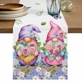 thumbnail image 1 of Table Runner 36 Inches Long for Kitchen Dining, Blue Purple Gnomes Dresser Scarf Farmhouse, Dining Table Decorations for Wedding/Parties, Spring Country Hydrangea Flower Leaf 13 x 36 In, 1 of 8