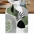 thumbnail image 1 of Table Runner 36 Inches Long for Kitchen Dining, Boho Geometric Dresser Scarf Farmhouse, Dining Table Decorations for Wedding/Parties, Green Ethnic Abstract Stripes Motifs 13 x 36 In, 1 of 8