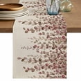 thumbnail image 1 of Table Runner 36 Inches Long for Kitchen Dining, Brown Eucalyptus Leaves Dresser Scarf Farmhouse, Dining Table Decorations for Wedding/Parties, Spring Leaves Plants Country Beige 13 x 36 In, 1 of 8
