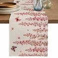 thumbnail image 1 of Table Runner 36 Inches Long for Kitchen Dining, Butterfly Flower Dresser Scarf Farmhouse, Dining Table Decorations for Wedding/Parties, Farmhouse Country Pink Floral on Linen 13 x 36 In, 1 of 8