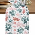 thumbnail image 1 of Table Runner 36 Inches Long for Kitchen Dining, Coral Coastal Dresser Scarf Farmhouse, Dining Table Decorations for Wedding/Parties, Blue Red Nautical Summer Beach Ocean 13 x 36 In, 1 of 8