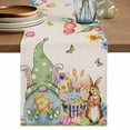 thumbnail image 1 of Table Runner 36 Inches Long for Kitchen Dining, Easter Gnomes Dresser Scarf Farmhouse, Dining Table Decorations for Wedding/Parties, Spring Watercolor Bunny Tulip Flower Beige 13 x 36 In, 1 of 8