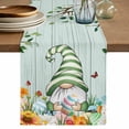 thumbnail image 1 of Table Runner 36 Inches Long for Kitchen Dining, Easter Gnomes Dresser Scarf Farmhouse, Dining Table Decorations for Wedding/Parties, Spring Watercolor Eggs Flower Wood Grain Teal 13 x 36 In, 1 of 8