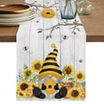 thumbnail image 1 of Table Runner 36 Inches Long for Kitchen Dining, Gnomes Sunflower Dresser Scarf Farmhouse, Dining Table Decorations for Wedding/Parties, Bees Branches Floral Wooden 13 x 36 In, 1 of 8