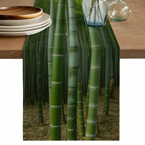 Table Runner 36 Inches Long for Kitchen Dining, Green Plants Dresser Scarf Farmhouse, Dining Table Decorations for Wedding/Parties, Forest Natural Landscape Botanical 13 x 36 In