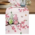 thumbnail image 1 of Table Runner 36 Inches Long for Kitchen Dining, Happy Easter Dresser Scarf Farmhouse, Dining Table Decorations for Wedding/Parties, Pink Spring Gnomes Eggs Flower Branch Rabbit 13 x 36 In, 1 of 8