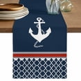thumbnail image 1 of Table Runner 36 Inches Long for Kitchen Dining, Navy Blue Coastal Dresser Scarf Farmhouse, Dining Table Decorations for Wedding/Parties, Nautical Ocean Sea Anchor Abstract Art 13 x 36 In, 1 of 8