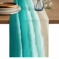 thumbnail image 1 of Table Runner 36 Inches Long for Kitchen Dining, Ombre Turquoise Ocean Dresser Scarf Farmhouse, Dining Table Decorations for Wedding/Parties, Gradient Coastal Beach Waves Summer 13 x 36 In, 1 of 8