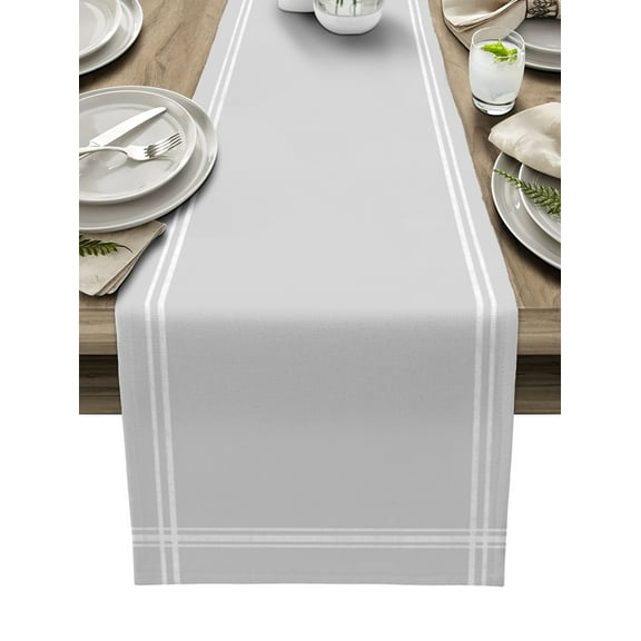 Table Runner 36 Inches Long for Kitchen Dining, Pure Light Grey Dresser Scarf Farmhouse, Dining Table Decorations for Wedding/Parties, Simple Solid Color 13 x 36 In
