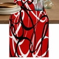 thumbnail image 1 of Table Runner 36 Inches Long for Kitchen Dining, Red Geometric Dresser Scarf Farmhouse, Dining Table Decorations for Wedding/Parties, Modern Abstract Black White Striped Lines 13 x 36 In, 1 of 8