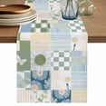 thumbnail image 1 of Table Runner 36 Inches Long for Kitchen Dining, Spring Floral Checkered Dresser Scarf Farmhouse, Dining Table Decorations for Wedding/Parties, Sage Green Daisy Buffalo Plaid 13 x 36 In, 1 of 8