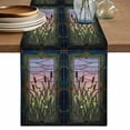 thumbnail image 1 of Table Runner 36 Inches Long for Kitchen Dining, Stained Glass Dresser Scarf Farmhouse, Dining Table Decorations for Wedding/Parties, Vintage Abstract Botanical Plant 13 x 36 In, 1 of 8