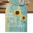 thumbnail image 1 of Table Runner 36 Inches Long for Kitchen Dining, Sunflowers Dresser Scarf Farmhouse, Dining Table Decorations for Wedding/Parties, Modern Bee You Are My Sunshine Green 13 x 36 In, 1 of 8