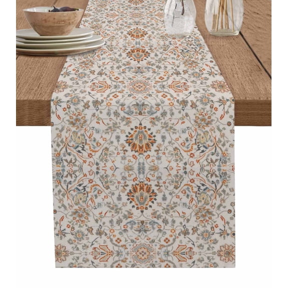 Table Runner 36 Inches Long for Kitchen Dining, Vintage Boho Dresser Scarf Farmhouse, Dining Table Decorations for Wedding/Parties, Retro Southwestern Ethnic Mexican Floral 13 x 36 In
