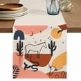 thumbnail image 1 of Table Runner 36 Inches Long for Kitchen Dining, Western Boho Dresser Scarf Farmhouse, Dining Table Decorations for Wedding/Parties, Modern Abstract Horse Cactus Plant Offwhite 13 x 36 In, 1 of 8