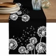 thumbnail image 1 of Table Runner 36 Inches Long for Kitchen Dining, White Dandelion Dresser Scarf Farmhouse, Dining Table Decorations for Wedding/Parties, Spring Flowers Botanical Vintage Black 13 x 36 In, 1 of 8