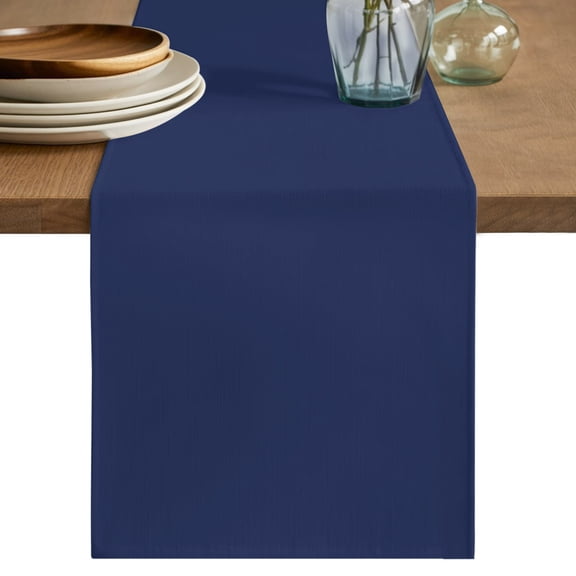 Table Runner 36 Inches Long, Navy Blue Decorative Table Runner for Party Wedding Home Decor, Modern Solid Color Blue Cosatal Dresser Scarves for Bedroom Kitchen Tables Decor 13x36 Inch