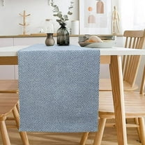 Table Runner 48 Inch Long Dusty Blue Dresser Scarf Small Kitchen Table Runner Modern Geometric Bedroom Furniture Top Cover Dining Room Table Topper Washable Cloth Strip Sash Short Coffee Table Runner