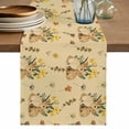 thumbnail image 1 of Table Runner - 48 Inch Long, Easter Rabbits Kitchen Dining Table Runner Dresser Scarves, Spring Yellow Flowers Country Plants Yellow Farmhouse Decor for Coffee Tables Wedding Party Banquet, 1 of 8