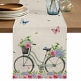 thumbnail image 1 of Table Runner - 48 Inch Long, Farmhouse Spring Kitchen Dining Table Runner Dresser Scarves, Retro Bicycles Flowers Vines Butterfly Farmhouse Decor for Coffee Tables Wedding Party Banquet, 1 of 8