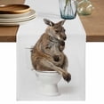 thumbnail image 1 of Table Runner - 48 Inch Long, Funny Kangaroos Kitchen Dining Table Runner Dresser Scarves, Cute Art Fun Lovely Animals on Toilets Farmhouse Decor for Coffee Tables Wedding Party Banquet, 1 of 8