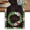 thumbnail image 1 of Table Runner - 48 Inch Long, Spring Botanical Kitchen Dining Table Runner Dresser Scarves, Garden Birds Floral Leaves Brown Wood Farmhouse Decor for Coffee Tables Wedding Party Banquet, 1 of 8