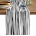 thumbnail image 1 of Table Runner 48 Inches Long for Kitchen Dining, Black White Lines Dresser Scarf Farmhouse, Dining Table Decorations for Wedding/Parties, Retro Stripes Texture Minimalist Art 13 x 48 In, 1 of 8