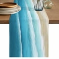 thumbnail image 1 of Table Runner 48 Inches Long for Kitchen Dining, Blue Ombre Beach Dresser Scarf Farmhouse, Dining Table Decorations for Wedding/Parties, Ocean Coastal Gradient Waves Summer 13 x 48 In, 1 of 8