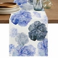 thumbnail image 1 of Table Runner 48 Inches Long for Kitchen Dining, Blue Ombre Spring Floral Dresser Scarf Farmhouse, Dining Table Decorations for Wedding/Parties, Summer Botanical Flowers 13 x 48 In, 1 of 8