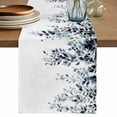 thumbnail image 1 of Table Runner 48 Inches Long for Kitchen Dining, Blue Teal Eucalyptus Dresser Scarf Farmhouse, Dining Table Decorations for Wedding/Parties, Weeping Botanical Leaf Watercolor 13 x 48 In, 1 of 8